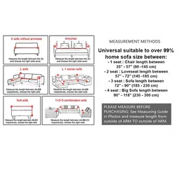 HOUSE OF QUIRK Navy Blue 2-Seater Stretchable Non-Slip Sofa Cover image 5