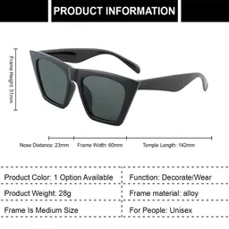 SYGA Women Square Sunglasses with UV Protected Lens GL-220-Black image 3