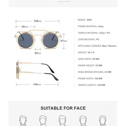 AUGEN Unisex Round Sunglasses with UV Protected Lens image 5