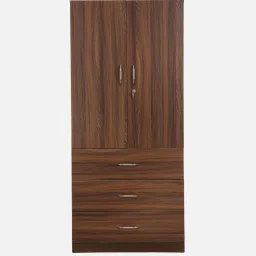 casacraft from pepperfry Dario 2 Door Wardrobe In Rolex Brown Finish With Drawers & Lock image 5
