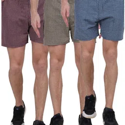 meemaya Pack of 3 Checkered Men Boxer-picture-28