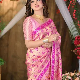 garbguru Woven Mekhela Chador Pure Silk Saree image 1