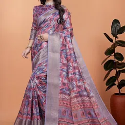 Dinesh Ethnic Traditional Wear Floral Silk Blend Saree-picture-19