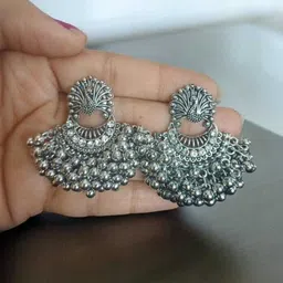 MYSTERIOUSMART Peacock Shaped Jhumkas Earrings image 2