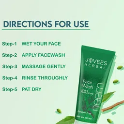 Jovees Neem Face Wash For Acne & Pimple Care Bright & Glowing Skin 50 ml image 4