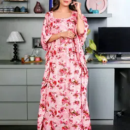 MOTHERHOOD BY SNEHAL Floral Printed Maternity Kaftan Maxi Dress-picture-10