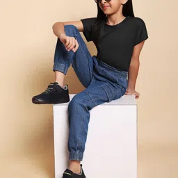 YK Girls Round Neck Pure Cotton T-Shirt With Jogger-picture-56
