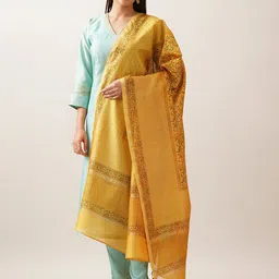 JAYPORE Floral Printed Cotton Silk Dupatta-picture-19