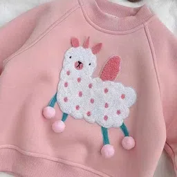 FOREVER FRIDAY Girls Graphic Embroidered Applique Round Neck Pullover Sweatshirts image 3