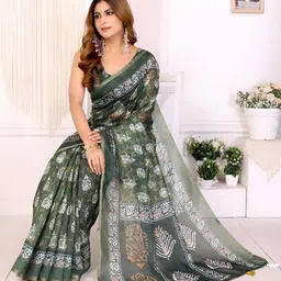 MANSHA GARMENT Floral Printed Handloom Saree image 2