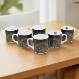 laghima jadon Multicoloured Ethnic Motifs Printed Ceramic Glossy Cups Set of Cups and Mugs image 3