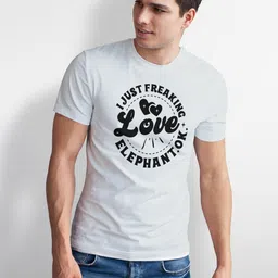 Seekbuylove Men Cotton Typography Printed Regular Fit Bio Finish T-shirt image 2