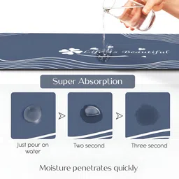 Yellow Weaves 2Pcs Blue & White Printed Kitchen Mats image 3