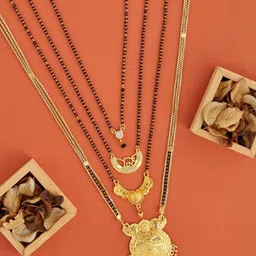 Bhanu diam Gold-Plated Brass Mangalsutra-picture-28