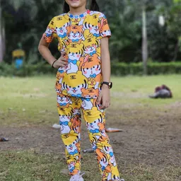 ALANTA Unisex Kids Printed T-shirt with Pyjamas-picture-46