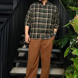 Instafab Plus Men Comfort Tartan Checks Checked Casual Shirt image 5