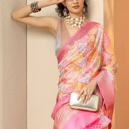 Libas Floral Silk Blend Saree image 4