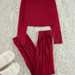 Trendyol Women Round Neck Night suit-image-87