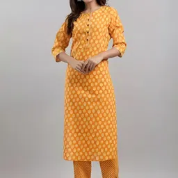 KAUTHAMEE Women Ethnic Motifs Printed Regular Kurta with Trousers & With Dupatta image 2