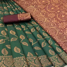 KALINI Woven Design Zari Silk Blend Banarasi Saree-image-74