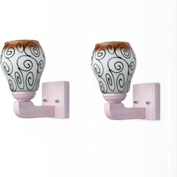 1ST TIME Pack of 2 Brown & Black Glass Traditional Wall Lamp-picture-14