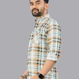 Metronaut Checked Spread Collar Cotton Shirt image 3