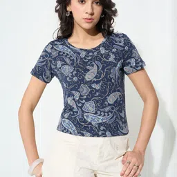 Honey by Pantaloons Woman Print Ethnic Cotton Top-picture-14