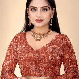 Abhilasha Warli Zari Handloom Maheshwari Saree image 4