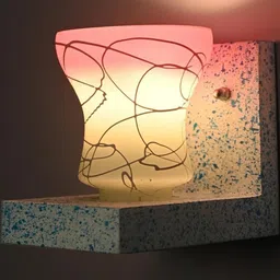 SOMIL Pink Glass Cylinder Printed Wall Lamps-picture-37