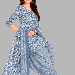 Simmu Women Floral Printed Cotton Kurta with Patiala & Dupatta image 3