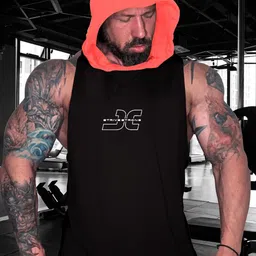 JUMPCUTS Pack Of 2 Printed Hooded Neck Gym Vests image 4