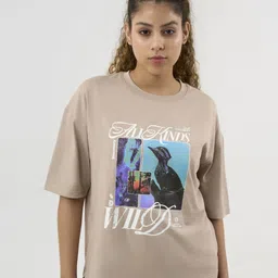 DCYPHR Graphic Printed Round Neck Oversized Cotton T-shirt-picture-18