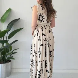 PIMU Print Flutter Sleeve Maxi Dress image 3