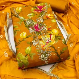 KALINI Printed Pure Cotton Unstitched Dress Material image 4