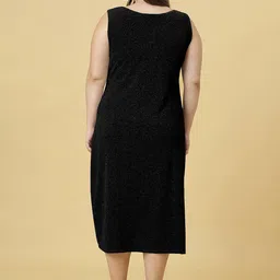 Curvy Lane Plus Size Embellished Round Neck Sleeveless A-Line Midi Dress image 4