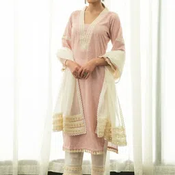 ROZE Women Off White Cotton Dupatta-picture-20