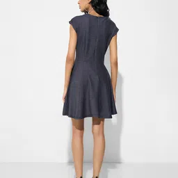 SF JEANS by Pantaloons Solid Extended Sleeve Fit & Flare Mini Dress image 2