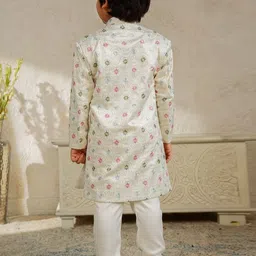 Aj DEZInES Boys Jacquard Full Sleeves Sequins and Embroidery Sherwani image 5