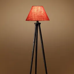Devansh Pink & Black Wooden Tripod Floor Lamp image 5