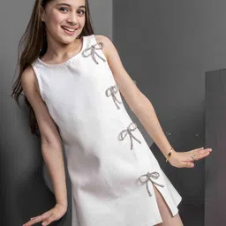 HOITY MOPPET Girls Sleeveless Above KneeA-Line Dress-picture-29