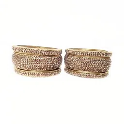 poshing Set Of 2 Multi Glass Artificial Stones & Beads Bangles image 3