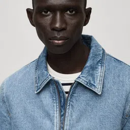 MANGO MAN Pure Cotton Quilted Denim Jacket image 5