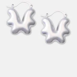 SOHI Set Of 2 Silver Plated Contemporary Hoop Earrings image 2