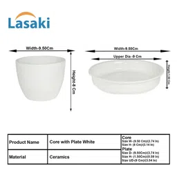 LASAKI Green Ceramic Planter With Plate image 5