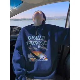 StyleCast x Revolte Men Typography Printed Round Neck Cotton Sweatshirt image 2