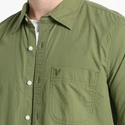 AMERICAN EAGLE OUTFITTERS Relaxed Fit Spread Collar Pure Cotton Casual Shirt image 2