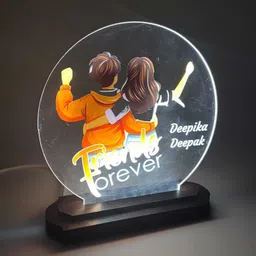 laserart Personalized Friendship LED Table Lamp with Name – Friends Forever Acrylic Lamp Table Lamp image 1