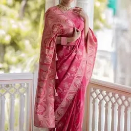 Eecoo Ethnic Motifs Zari Art Silk Handloom Banarasi Saree image 3