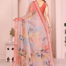 RITABEN HARESHBHAI BHALIYA Floral Pure Linen Handloom Saree image 3