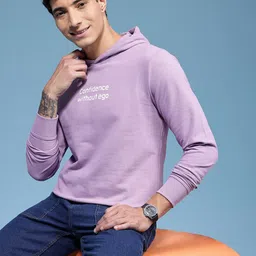 HERE&NOW Typography Printed Hooded Pure Cotton Sweatshirt-picture-27